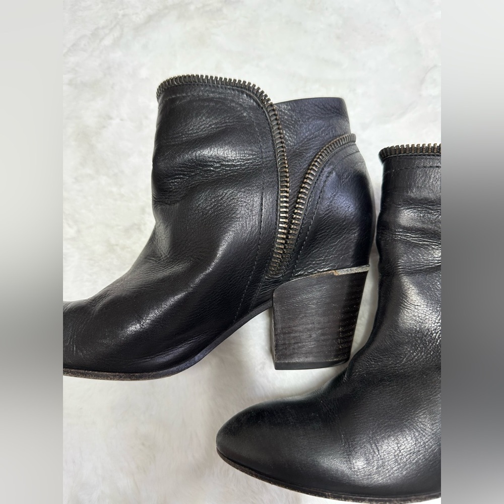 Black Leather Ankle Boots - Picture 6 of 14